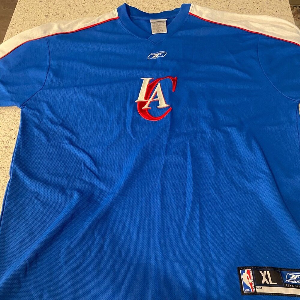 LA CLIPPERS Warm Up Reebok XL Shirt Short Sleeve early-to-mid 2000s